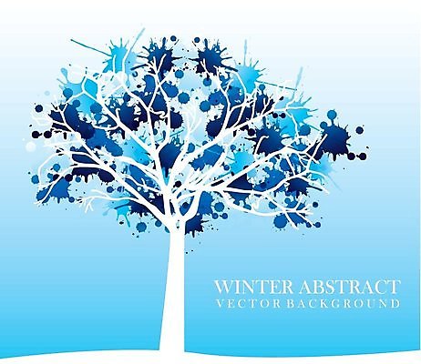 EPS 해외이미지 나무 하늘색 겨울 일러스트 한그루 사람없음 해외202004 해외202105 해외일러스트 식물 1 계절 파란색 파일형식 벡터
