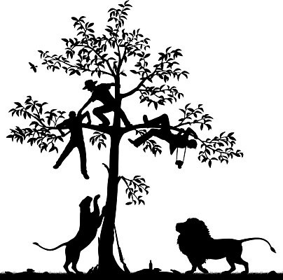 EPS 해외이미지 나무 실루엣 일러스트 포유류 아프리카 사람없음 검은색 고양이 탈출 사파리 사냥 오르기 육식동물 암사자 해외202004 해외202105 해외일러스트 식물 동물 나라 컬러 컨셉 모션 촬영기법 반려동물 사자 암컷 파일형식 벡터