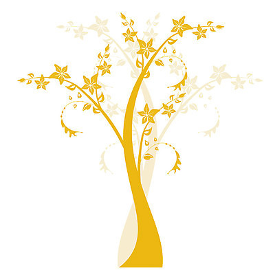 EPS 해외이미지 나무 꽃 일러스트 사람없음 주황색 두그루 해외202004 해외202105 해외일러스트 식물 컬러 2 파일형식 벡터