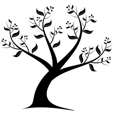 EPS 해외이미지 나무 일러스트 한그루 사람없음 검은색 해외202004 해외202105 해외일러스트 식물 1 컬러 파일형식 벡터