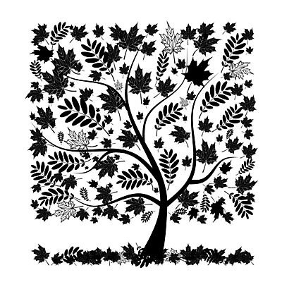 EPS 해외이미지 나무 식물 꽃잎 실루엣 단풍 잎 일러스트 사람없음 검은색 가을 원형 투명 숲 9월 10월 해외202004 해외202105 해외일러스트 도형 계절 꽃 컬러 촬영기법 날짜 파일형식 벡터