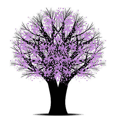 EPS 해외이미지 나무 일러스트 한그루 사람없음 보라색 해외202004 해외202105 해외일러스트 식물 1 컬러 파일형식 벡터