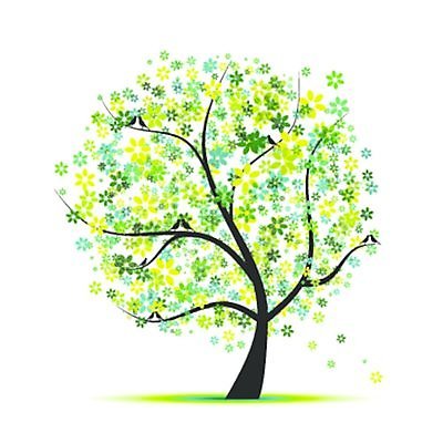 EPS 해외이미지 일러스트 봄꽃 꽃나무 한그루 사람없음 봄 해외202004 해외202105 해외일러스트 나무 1 계절 꽃 파일형식 벡터