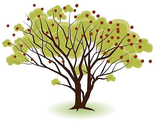 EPS 해외이미지 나무 꽃 일러스트 나뭇잎 사람없음 두그루 해외202004 해외202105 해외일러스트 식물 잎 2 파일형식 벡터