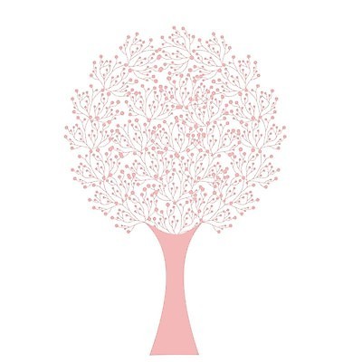 EPS 해외이미지 나무 식물 꽃 실루엣 분홍색 잎 일러스트 사람없음 해외202004 해외202105 해외일러스트 컬러 촬영기법 파일형식 벡터