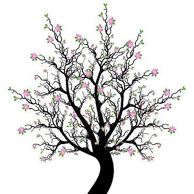 EPS 해외이미지 일러스트 봄꽃 꽃나무 한그루 사람없음 봄 만개 해외202004 해외202105 해외일러스트 나무 1 계절 꽃 파일형식 벡터