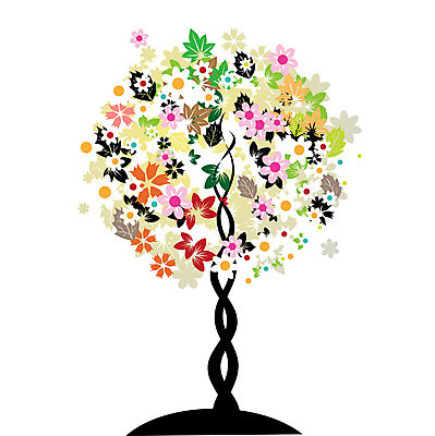 EPS 해외이미지 꽃 일러스트 꽃나무 한그루 사람없음 만개 해외202004 해외202105 해외일러스트 나무 식물 1 파일형식 벡터