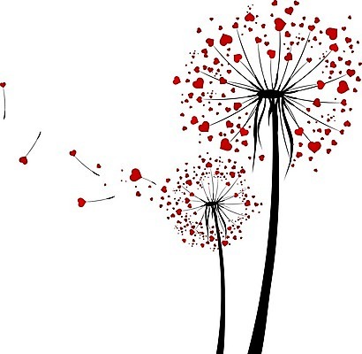 EPS 해외이미지 일러스트 사람없음 하트 민들레 민들레홀씨 해외202004 해외202105 해외일러스트 모양 꽃 파일형식 벡터