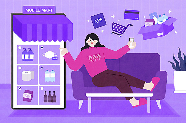 전신 PSD 여자 일러스트 모바일 한명 들기 앉기 성인 스마트폰 소파 보라색 가리킴 신용카드 어플리케이션 택배 온라인쇼핑 모바일쇼핑 온라인 성인여자한명만 비대면서비스 앱테크 언택트 온택트 랜선라이프 스토어 국내일러스트 1 라이프스타일 컬러 의자 모션 사람 손짓 금융 핸드폰 스마트기기 쇼핑 운송업 재테크 서비스 여자한명만 성인여자만 파일형식