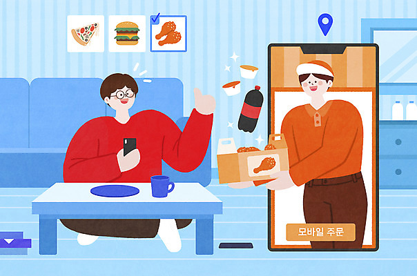 전신 PSD 남자 일러스트 모바일 피자 들기 앉기 상반신 성인 두명 파란색 스마트폰 치킨 햄버거 어플리케이션 배송 콜라 주문 모바일쇼핑 배달음식 성인남자만 비대면서비스 언택트 온택트 랜선라이프 스토어 국내일러스트 라이프스타일 음식 컬러 모션 패스트푸드 서양음식 사람 핸드폰 스마트기기 배달 서비스 탄산음료 온라인쇼핑 닭고기요리 남자만 성인만 파일형식