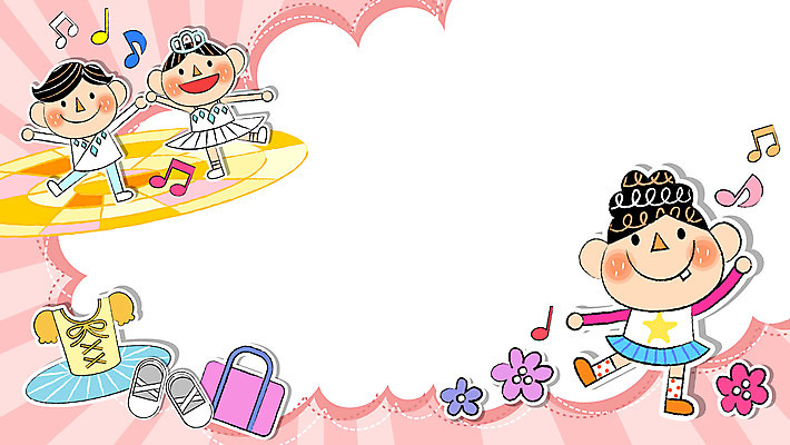 전신 여자 남자 꽃 어린이 분홍색 가방 음표 일러스트 프레임 서기 소녀 소년 세명 발레 발레리나 장래희망 토슈즈 발레리노 발레옷 어린이만 국내일러스트 AI파일 식물 기호 잡화 옷 음악 컬러 신발 모션 사람 춤 파일형식 벡터