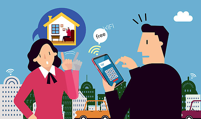 전신 구름 여자 남자 일러스트 자동차 주택 들기 앉기 상반신 성인 건물 세명 스마트폰 와이파이 개인정보 정보보호 정보유출 성인만 정보보호의날 국내일러스트 AI파일 자연요소 건축물 육상교통 모션 사람 핸드폰 스마트기기 정보 보호 무선인터넷 파일형식 벡터 법정기념일 유출