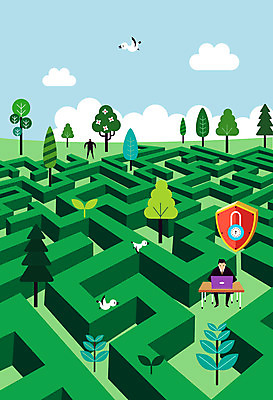 전신 나무 구름 남자 일러스트 탁자 조류 하늘 앉기 성인 두명 노트북 컴퓨터 미로 개인정보 방화벽 정보보호 성인남자만 정보보호의날 국내일러스트 AI파일 자연요소 식물 동물 가구 모션 사람 전자제품 정보 보호 남자만 성인만 파일형식 벡터 법정기념일