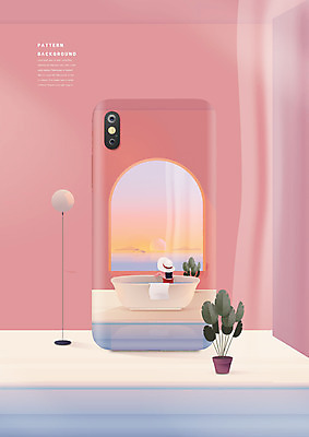 PSD 편집이미지 여자 화분 바다 분홍색 백그라운드 조명 욕조 한명 앉기 상반신 성인 스마트폰 일몰 패턴백그라운드 스탠드 창가 성인여자한명만 이미지편집 1 컬러 패턴 창문 모션 사람 핸드폰 스마트기기 노을 여자한명만 성인여자만 파일형식