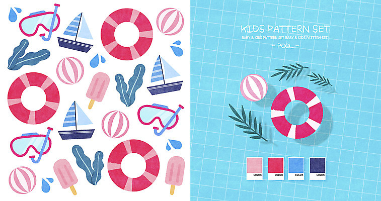 PSD 하늘색 패턴 일러스트 물놀이 아이스크림 수영장 사람없음 패턴백그라운드 물방울 돛단배 비치볼 체크무늬 튜브 스노클링용품 돗단배 선박 아기자기 국내일러스트 스포츠용품 백그라운드 컨셉 수상교통 무늬 배_교통 공 놀이 디저트 바캉스용품 파란색 스노클링 파일형식