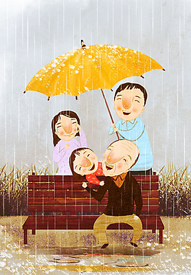 전신 PSD 여자 할아버지 노년 남자 행복 어린이 벤치 일러스트 우산 가족 들기 앉기 소녀 여러명 상반신 성인 비 눈물 노인복지 국내일러스트 자연요소 감정 다수 의자 관계 모션 날씨 사람 복지 파일형식