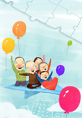 전신 PSD 여자 할아버지 노년 남자 행복 할머니 어린이 하늘색 일러스트 가족 앉기 소년 여러명 성인 손들기 하트 비행 퍼즐 종이비행기 노인복지 풍선 국내일러스트 모양 감정 다수 관계 모션 사람 파란색 복지 종이접기 파일형식