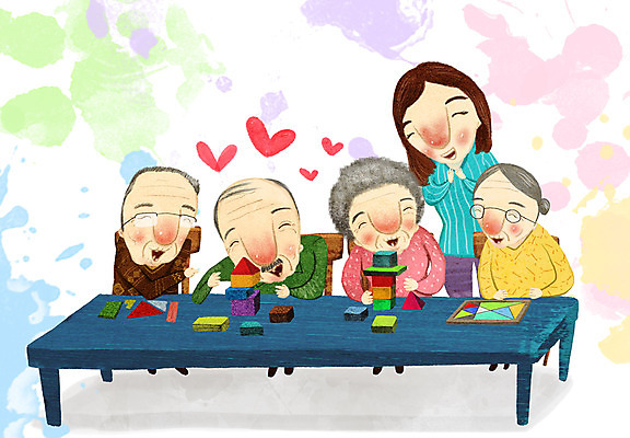 PSD 여자 할아버지 노년 남자 할머니 일러스트 놀이 앉기 여러명 상반신 성인 장난감 교사 하트 박수 책상 노인복지 놀기 블록쌓기 치매예방 국내일러스트 모양 직업 가구 다수 모션 사람 손짓 쌓기 블록 복지 예방 치매 파일형식