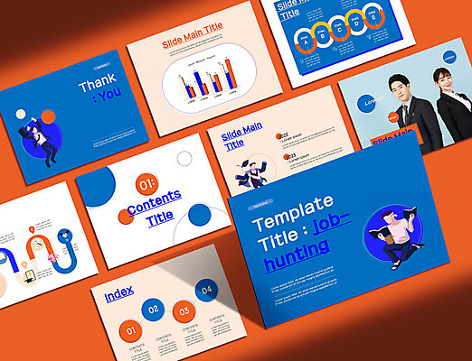 전신 템플릿 여자 남자 비즈니스 그래프 들기 여러명 상반신 20대 청년 성인 파란색 세트 점프 한국인 구직 PPT 프레젠테이션 문서템플릿 성인만 애니형PPT 9P 청년취업 이미지템플릿 컬러 다수 컨셉 모션 사람 동양인 파일형식