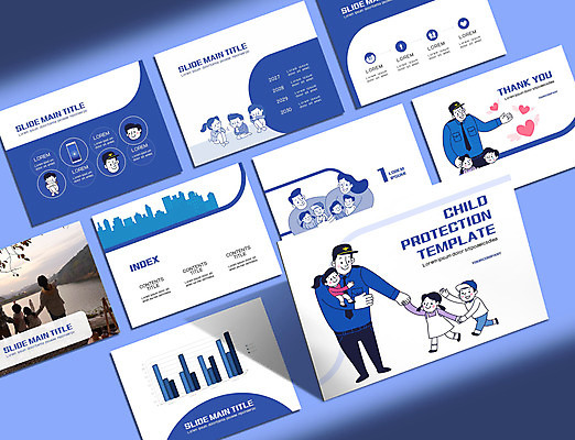 전신 템플릿 여자 남자 어린이 비즈니스 가족 안기 그래프 소녀 소년 여러명 성인 30대 파란색 세트 손잡기 한국인 경찰 아동학대 PPT 프레젠테이션 문서템플릿 예방 애니형PPT 9P 아동보호 이미지템플릿 직업 컬러 다수 관계 모션 사람 동양인 장년 보호 학대 파일형식