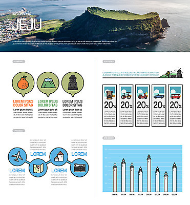 바다 지도 일러스트 그래프 비행기 사람없음 제주도 카메라 인포그래픽 돌하르방 특산물 한라봉 성산일출봉 한라산 제주도여행 국내일러스트 AI파일 여행 과일 항공교통 산 대중교통 한국 전자제품 서귀포 파일형식 벡터