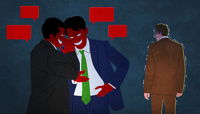 PSD 남자 말풍선 일러스트 회사 상반신 성인 세명 직장인 상사 무서움 귓속말 직원 비웃음 떨림 뒷담화 따돌림 성인남자만 국내일러스트 직업 감정 비즈니스 모션 표정 사람 왕따 험담 남자만 성인만 파일형식