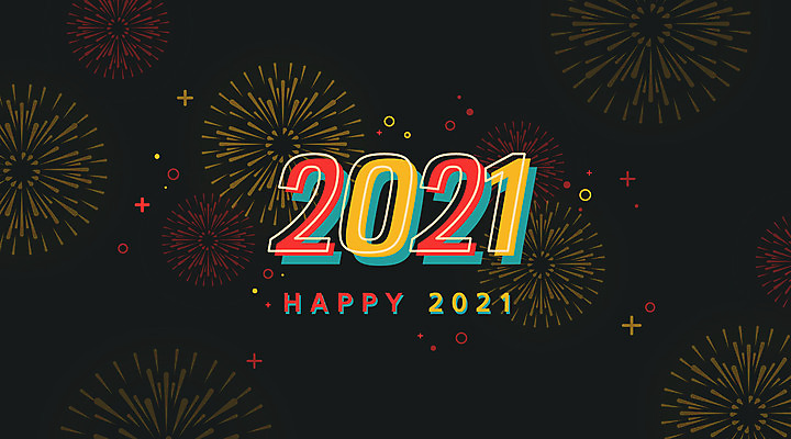 일러스트 새해 불꽃놀이 타이포그라피 사람없음 검은색 2021년 신축년 국내일러스트 AI파일 문자 컬러 놀이 연도 파일형식 벡터