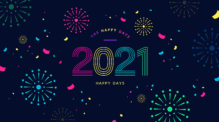 일러스트 새해 불꽃놀이 타이포그라피 사람없음 컬러풀 꽃가루 2021년 신축년 국내일러스트 AI파일 문자 컬러 놀이 가루 연도 파일형식 벡터