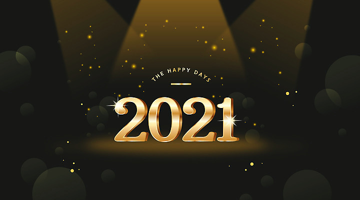 일러스트 새해 타이포그라피 사람없음 검은색 금색 보케 스포트라이트 2021년 신축년 국내일러스트 AI파일 문자 컬러 연도 파일형식 벡터