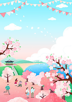 전신 PSD 나무 구름 여자 남자 딸 어린이 바다 분홍색 여행 일러스트 가족 엄마 산 한옥 소녀 여러명 성인 걷기 사진촬영 축제 봄 벚꽃 아빠 강릉 가랜드 경포대 꽃놀이 벚꽃축제 지역축제 대한민국축제 국내일러스트 자연요소 식물 한국전통 계절 꽃 컬러 다수 고건축 관계 모션 사람 해변 촬영 파티용품 강원도 꽃축제 파일형식