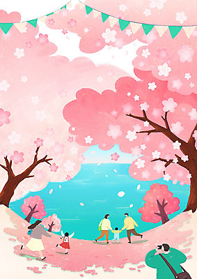 전신 PSD 나무 여자 남자 꽃잎 딸 아들 호수 어린이 분홍색 일러스트 가족 엄마 들기 소녀 소년 여러명 성인 걷기 카메라 사진촬영 봄 아빠 가랜드 꽃놀이 낙화 벚꽃축제 지역축제 대한민국축제 국내일러스트 식물 계절 꽃 컬러 다수 관계 모션 사람 전자제품 촬영 축제 벚꽃 파티용품 꽃축제 파일형식