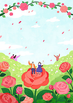 전신 PSD 구름 커플 여자 남자 꽃잎 데이트 일러스트 봄꽃 앉기 여러명 성인 장미 축제 봄 숲 꽃놀이 낙화 성인만 지역축제 대한민국축제 국내일러스트 자연요소 계절 꽃 다수 관계 모션 사람 파일형식