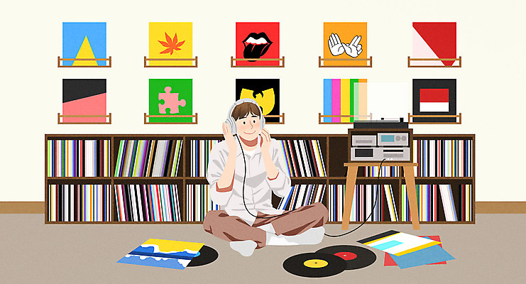 전신 PSD 남자 음악 일러스트 한명 앉기 성인 헤드폰 음악감상 듣기 수집 턴테이블 레코드플레이어 수집가 성인남자한명만 소유 국내일러스트 직업 1 음향기기 모션 문화예술 사람 감상 남자한명만 성인남자만 파일형식