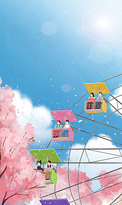 전신 PSD 커플 여자 남자 데이트 일러스트 앉기 여러명 상반신 성인 친구 맑음 봄풍경 봄 놀이공원 벚꽃 벚나무 대관람차 성인만 국내일러스트 나무 계절 꽃 다수 관계 모션 날씨 사람 풍경 테마파크 놀이기구 파일형식