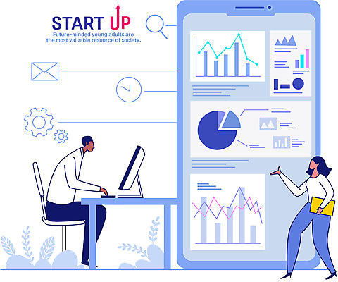 전신 여자 남자 하늘색 일러스트 회사 회의 그래프 들기 앉기 성인 두명 스마트폰 컴퓨터 가리킴 업무 직장인 비즈니스맨 비즈니스우먼 문서 창업 성인만 국내일러스트 AI파일 직업 비즈니스 모션 사람 손짓 파란색 전자제품 핸드폰 스마트기기 작업 자영업 파일형식 벡터