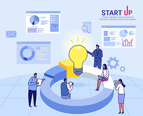 전신 여자 남자 일러스트 회사 전구 회의 그래프 아이디어 서기 앉기 여러명 성인 노트북 업무 직장인 비즈니스맨 비즈니스우먼 문서 창업 성인만 국내일러스트 AI파일 직업 다수 컨셉 비즈니스 모션 사람 전자제품 작업 자영업 파일형식 벡터