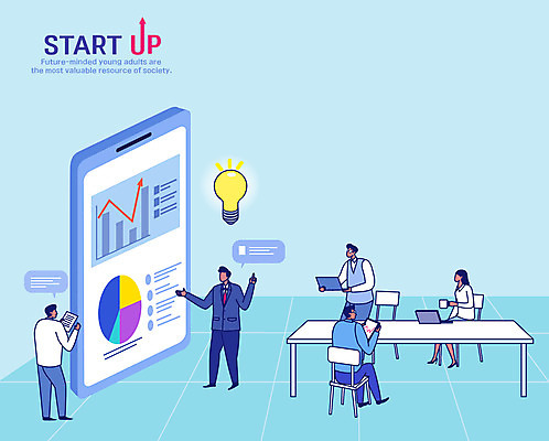 전신 여자 남자 하늘색 말풍선 일러스트 회사 회의 그래프 서기 들기 앉기 여러명 성인 컵 노트북 스마트폰 직장인 비즈니스맨 비즈니스우먼 문서 창업 성인만 국내일러스트 AI파일 직업 식기 다수 비즈니스 모션 사람 파란색 전자제품 핸드폰 스마트기기 자영업 파일형식 벡터