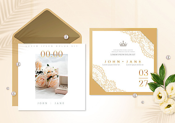 PSD 편집이미지 꽃 결혼 사람없음 장미 반지 청첩장 초대장 반지케이스 베이지색 이미지편집 식물 컬러 장신구 카드_감사 이벤트 보관함 파일형식