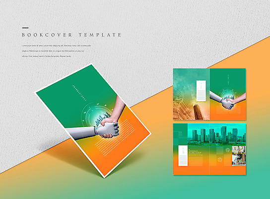 PSD 서양인 템플릿 표지디자인 북디자인 손 출판디자인 여자 표지 남자 ZIP 내지 리플렛 북커버 비즈니스 악수 팜플렛 여러명 상반신 20대 성인 신체부위 초록색 주황색 도시 창업 전략 로봇팔 성인만 이미지템플릿 외국인 컬러 다수 사람 손짓 청년 로봇 자영업 파일형식