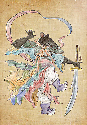 PSD 동물캐릭터 일러스트 들기 사람없음 십이지신 칼 쥐띠 쥐 동양화 십이지신캐릭터 장군 갑옷 국내일러스트 일러캐릭터 동물 직업 캐릭터 모션 미술 설치류 보호장비 파일형식