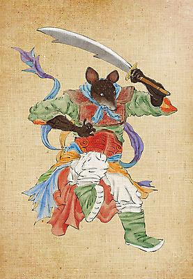 PSD 동물캐릭터 일러스트 들기 사람없음 십이지신 칼 쥐띠 쥐 동양화 십이지신캐릭터 장군 국내일러스트 일러캐릭터 동물 직업 캐릭터 모션 미술 설치류 파일형식