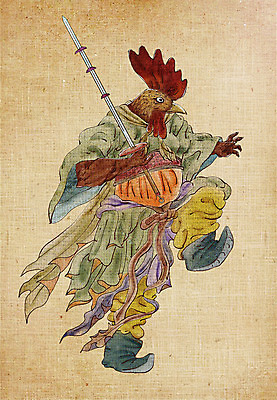 PSD 동물캐릭터 일러스트 들기 사람없음 십이지신 닭띠 닭 칼 동양화 십이지신캐릭터 장군 국내일러스트 일러캐릭터 동물 직업 캐릭터 모션 조류 미술 파일형식