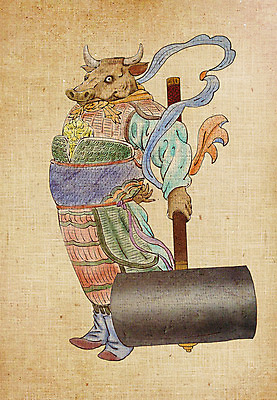 PSD 동물캐릭터 일러스트 들기 사람없음 십이지신 소띠 소 망치 동양화 십이지신캐릭터 장군 갑옷 국내일러스트 일러캐릭터 동물 직업 캐릭터 포유류 모션 미술 공구 보호장비 파일형식