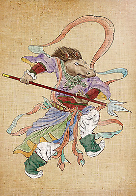 PSD 동물캐릭터 일러스트 들기 사람없음 십이지신 말_동물 동양화 십이지신캐릭터 말띠 장군 삼지창 국내일러스트 일러캐릭터 동물 직업 캐릭터 창 포유류 모션 미술 파일형식