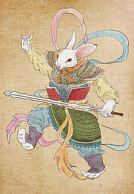 PSD 동물캐릭터 일러스트 들기 사람없음 십이지신 토끼띠 토끼 칼 동양화 십이지신캐릭터 장군 갑옷 국내일러스트 일러캐릭터 동물 직업 캐릭터 포유류 모션 미술 반려동물 보호장비 파일형식