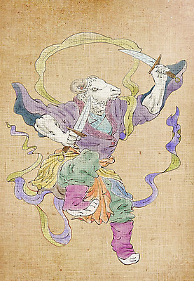 PSD 동물캐릭터 일러스트 들기 사람없음 십이지신 양띠 양 칼 동양화 십이지신캐릭터 장군 국내일러스트 일러캐릭터 동물 직업 캐릭터 포유류 모션 미술 파일형식