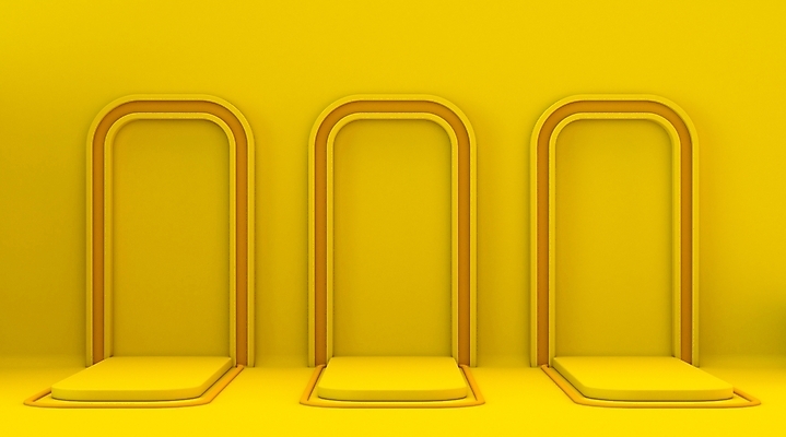 JPG 해외이미지 벽 백그라운드 사람없음 노란색 3D 오브젝트 아치 단상 입체도형 미니멀 해외포토 포토 도형 컬러 입체 디지털합성 파일형식