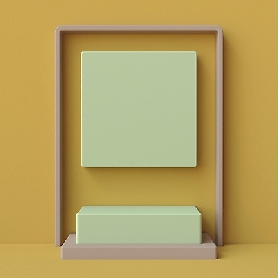 JPG 해외이미지 벽 백그라운드 사람없음 연두색 노란색 3D 오브젝트 정사각형 단상 입체도형 미니멀 해외포토 포토 도형 컬러 초록색 입체 디지털합성 파일형식