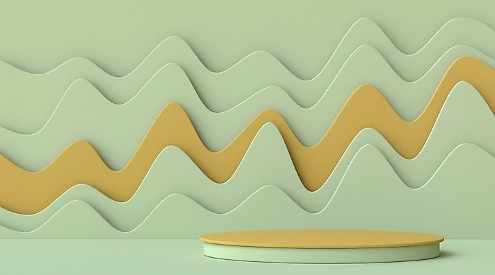 JPG 해외이미지 백그라운드 사람없음 연두색 노란색 3D 원형 오브젝트 웨이브 단상 입체도형 미니멀 해외포토 포토 도형 컬러 초록색 입체 디지털합성 파일형식