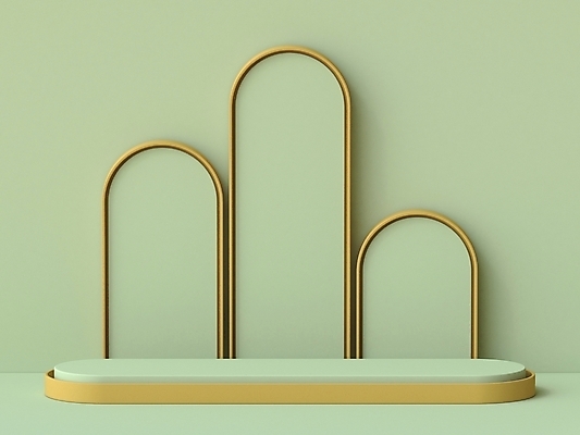 JPG 해외이미지 벽 백그라운드 사람없음 연두색 노란색 3D 원형 오브젝트 아치 단상 입체도형 미니멀 해외포토 포토 도형 컬러 초록색 입체 디지털합성 파일형식